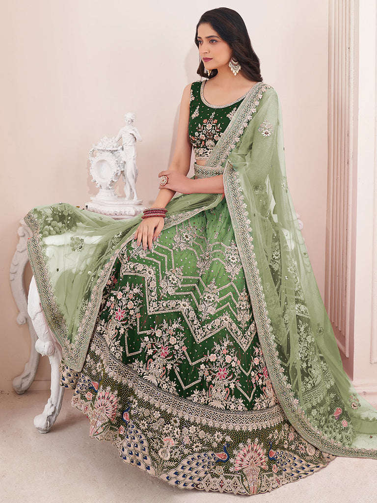 Oilve Soft Net Embroidered Semi Stitched Lehenga Choli Clothsvilla