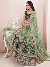 Load image into Gallery viewer, Oilve Soft Net Embroidered Semi Stitched Lehenga Choli Clothsvilla