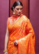 Load image into Gallery viewer, Papaya Orange Woven Patola Silk Saree Clothsvilla