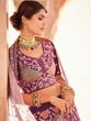 Load image into Gallery viewer, Purple Crepe Semi Stitched Lehenga With Unstitched Blouse Clothsvilla