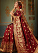 Load image into Gallery viewer, Maroon Red and Golden Banarasi Silk Saree Clothsvilla