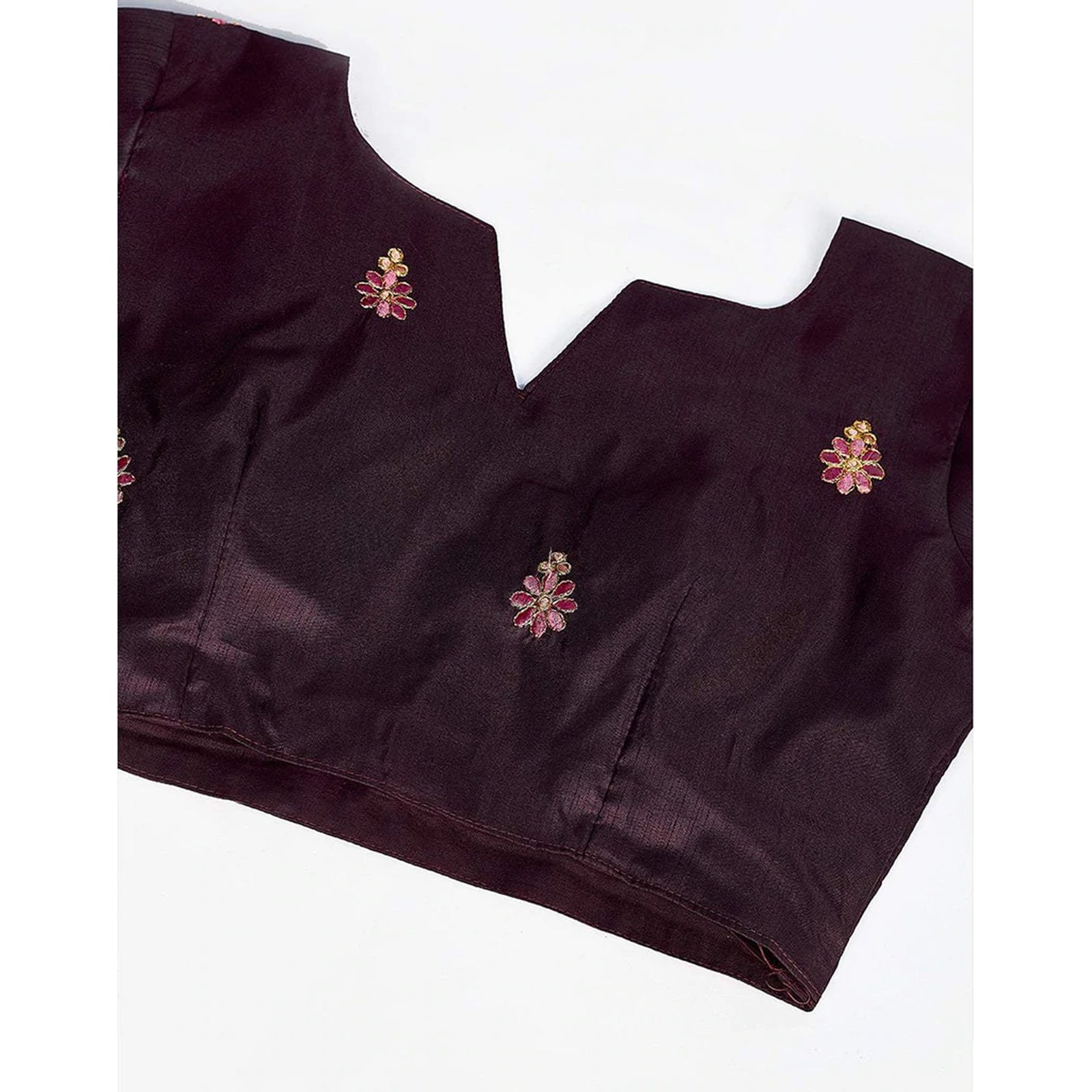 Purple Brown Gota Patti and Zari Stich Without can can work Lehenga choli ClothsVilla