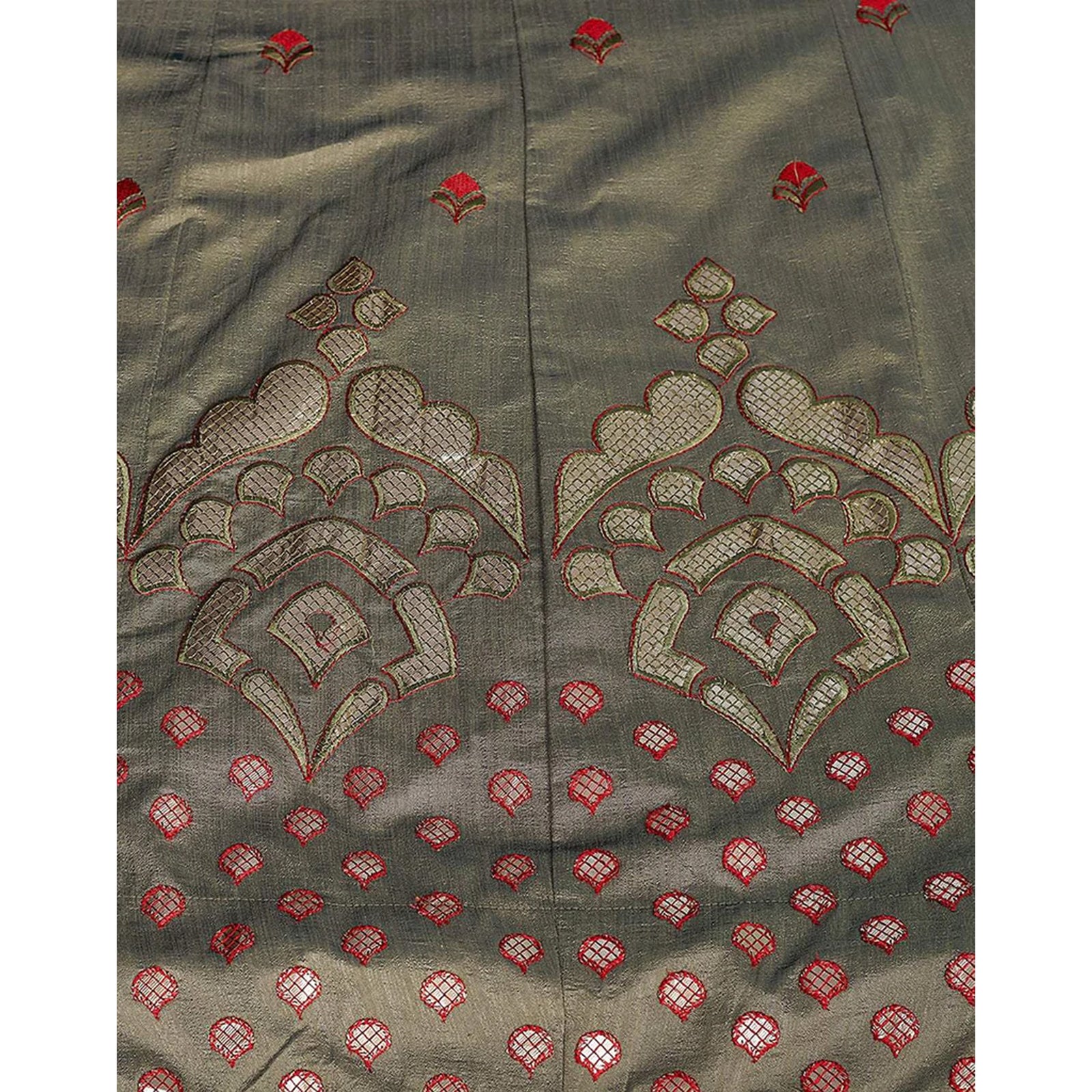Brown Grey Gota Patti and Zari Stich Without can can work Lehenga choli ClothsVilla