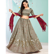 Load image into Gallery viewer, Brown Grey Gota Patti and Zari Stich Without can can work Lehenga choli ClothsVilla