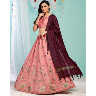 Sweet Pink Gota Patti and Zari Stich Without can can work Lehenga choli ClothsVilla