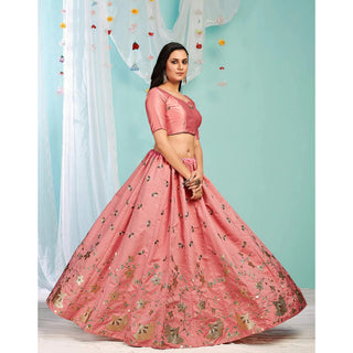 Sweet Pink Gota Patti and Zari Stich Without can can work Lehenga choli ClothsVilla