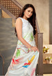 Load image into Gallery viewer, Off white color Satin digital print Saree Clothsvilla