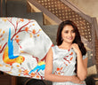 Load image into Gallery viewer, Cream color Satin digital print Saree Clothsvilla