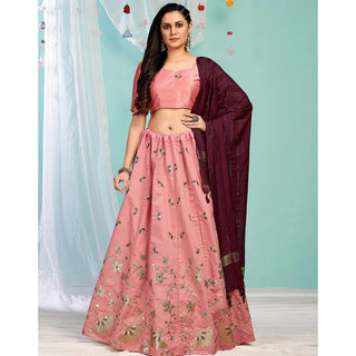 Sweet Pink Gota Patti and Zari Stich Without can can work Lehenga choli ClothsVilla