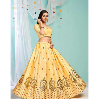 Golden Sand Gota Patti and Zari Stich Without can can work Lehenga choli ClothsVilla