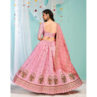 Faded Pink Gota Patti and Zari Stich Without can can work Lehenga choli ClothsVilla