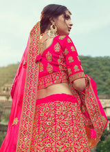 Load image into Gallery viewer, Pink Color Satin Material Stone And Dori Work Lehenga Clothsvilla