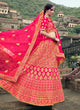 Load image into Gallery viewer, Pink Color Satin Material Stone And Dori Work Lehenga Clothsvilla