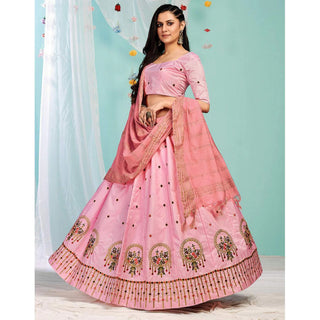 Faded Pink Gota Patti and Zari Stich Without can can work Lehenga choli ClothsVilla