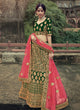 Load image into Gallery viewer, Dark Green Color Satin Material Zari And Stone Work Lehenga Clothsvilla