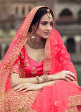 Load image into Gallery viewer, Pink Color Wedding Wear Lehenga With Stone And Zari Work Clothsvilla