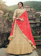 Load image into Gallery viewer, Stone And Zari Work Beige Color Satin Material Lehenga Choli Clothsvilla