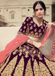Load image into Gallery viewer, Dori And Stone Work Wine Color Satin Fabric Lehenga Choli Clothsvilla