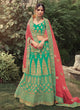 Load image into Gallery viewer, Satin Material Sea Green Color Heavy Work Lehenga Choli Clothsvilla