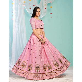 Faded Pink Gota Patti and Zari Stich Without can can work Lehenga choli ClothsVilla