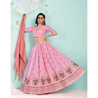 Faded Pink Gota Patti and Zari Stich Without can can work Lehenga choli ClothsVilla