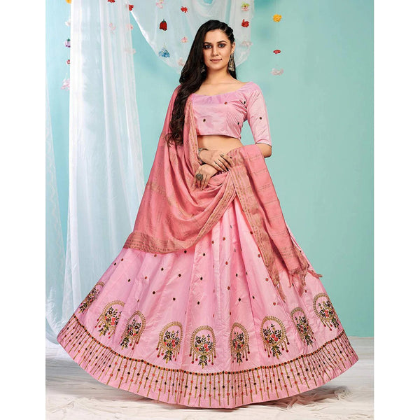 Faded Pink Gota Patti and Zari Stich Without can can work Lehenga choli ClothsVilla