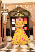 Load image into Gallery viewer, Yellow Cotton Shibori Print With Sequince Embroidered Anarkali Gown ClothsVilla.com