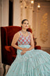 Load image into Gallery viewer, Party Wear Sky Blue Color Thread &amp; Sequins Embroidered Work Anarkali Gown Clothsvilla