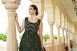 Load image into Gallery viewer, Party Wear Olive Green Color Thread &amp; Sequence Embroidered Work Gown Clothsvilla