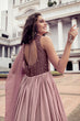 Load image into Gallery viewer, Pink To Dusty Multi Color Chinon Thread And Sequence Embroidered Work Gown ClothsVilla.com