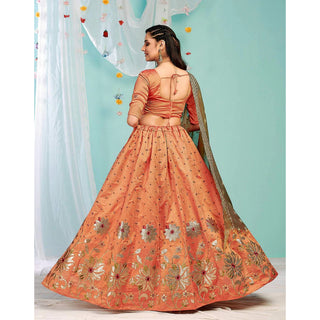 Sunrise Orange Gota Patti and Zari Stich Without can can work Lehenga choli ClothsVilla