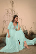 Load image into Gallery viewer, Georgette Embroidered Work Kurta Palazzo Dupatta Set ClothsVilla.com