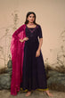 Load image into Gallery viewer, Purple Georgette Embroidered Work Kurta Palazzo Dupatta Set ClothsVilla.com