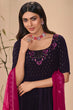 Load image into Gallery viewer, Purple Georgette Embroidered Work Kurta Palazzo Dupatta Set ClothsVilla.com