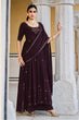 Load image into Gallery viewer, Purple Georgette Embroidered Work Kurta Palazzo Dupatta Set ClothsVilla.com