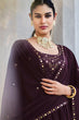 Load image into Gallery viewer, Purple Georgette Embroidered Work Kurta Palazzo Dupatta Set ClothsVilla.com
