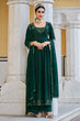 Load image into Gallery viewer, Green Georgette Embroidered Work Kurta Palazzo Dupatta Set ClothsVilla.com