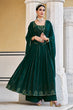 Load image into Gallery viewer, Green Georgette Embroidered Work Kurta Palazzo Dupatta Set ClothsVilla.com