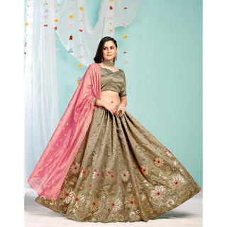 Pastel Brown Gota Patti and Zari Stich Without can can work Lehenga choli ClothsVilla