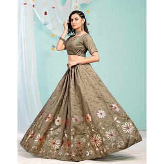 Pastel Brown Gota Patti and Zari Stich Without can can work Lehenga choli ClothsVilla