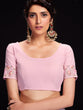 Load image into Gallery viewer, Pink Georgette Embroidered Saree With Unstitched Blouse Clothsvilla