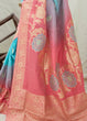 Load image into Gallery viewer, Pink and Blue Handloom Weaving Silk Saree Clothsvilla