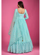 Load image into Gallery viewer, Blue Chinon Silk Embroidered Gown Clothsvilla