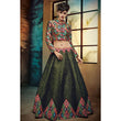 Load image into Gallery viewer, Olive Green Lehenga with Multicolor Blouse Partywear Silk ClothsVilla