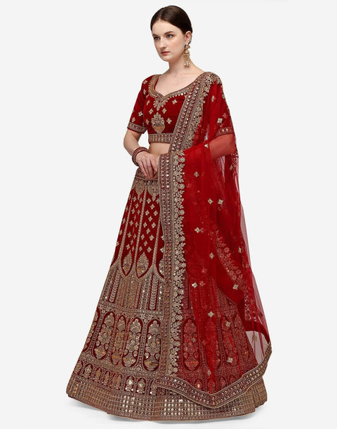 Heavy Bridal Lehenga Choli with Dual Sandwich Sequins Work ClothsVilla Main image