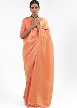 Load image into Gallery viewer, Salmon Orange Kanjivaram Soft Woven Silk Saree Clothsvilla