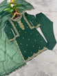 Load image into Gallery viewer, Green Color Embroidery Coding Dori Work Silk Salwar Suit Clothsvilla