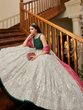 Load image into Gallery viewer, White Georgette Semi Stitched Lehenga With Unstitched Blouse Clothsvilla