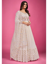 Load image into Gallery viewer, White Pure Georgette Embroidered Gown Clothsvilla