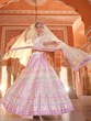 Load image into Gallery viewer, White Embroidered Organza Semi Stitched Lehenga With Unstitched Blouse Clothsvilla